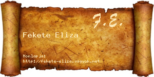 Fekete Eliza névjegykártya