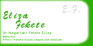 eliza fekete business card